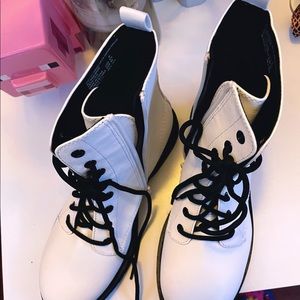 New trendy White combat boots only used once in perfect condition.